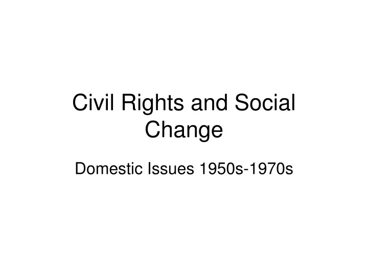 civil rights and social change