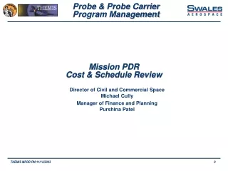 Mission PDR Cost &amp; Schedule Review