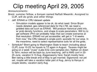 Clip meeting April 29, 2005