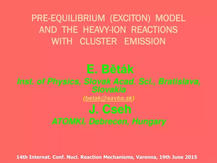 pre equilibrium exciton model and the heavy ion reactions with cluster emission