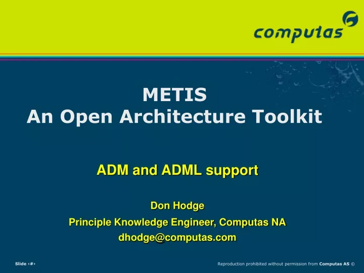 metis an open architecture toolkit