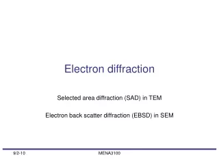 Electron diffraction