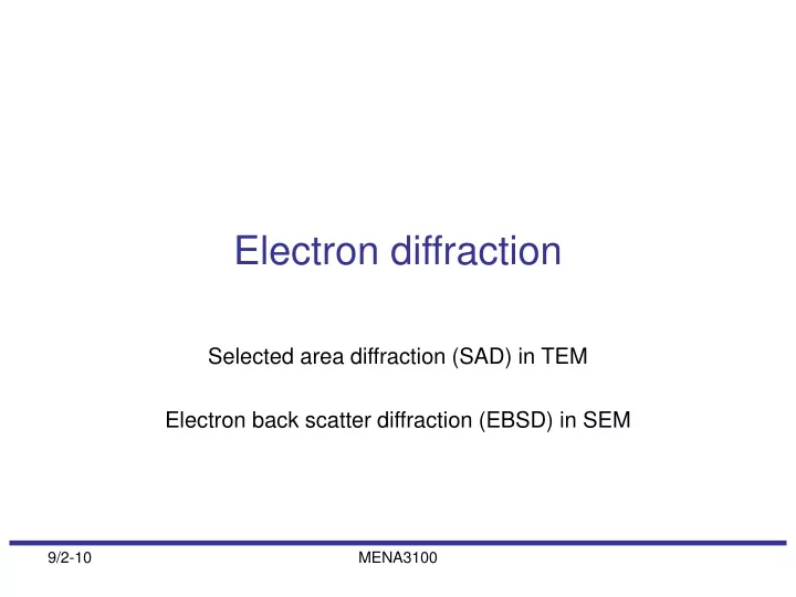 electron diffraction