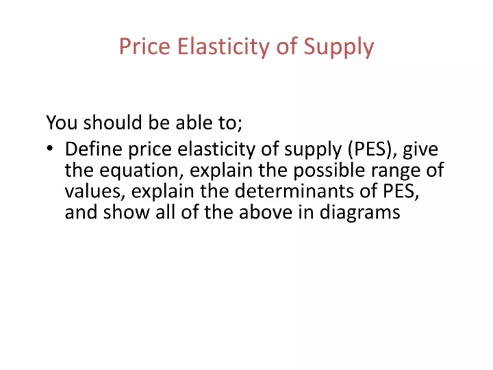 price elasticity of supply
