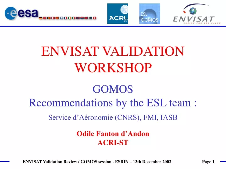 envisat validation workshop