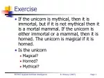 Logic Exercise: Unicorn Scenarios - slide 1