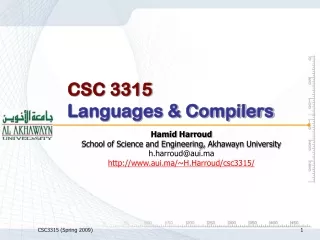 CSC 3315 Languages &amp; Compilers
