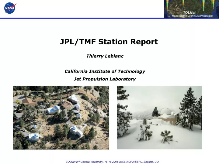 jpl tmf station report