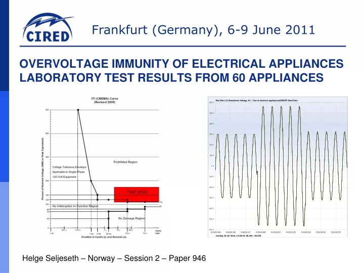 overvoltage immunity of electrical appliances laboratory test results from 60 appliances