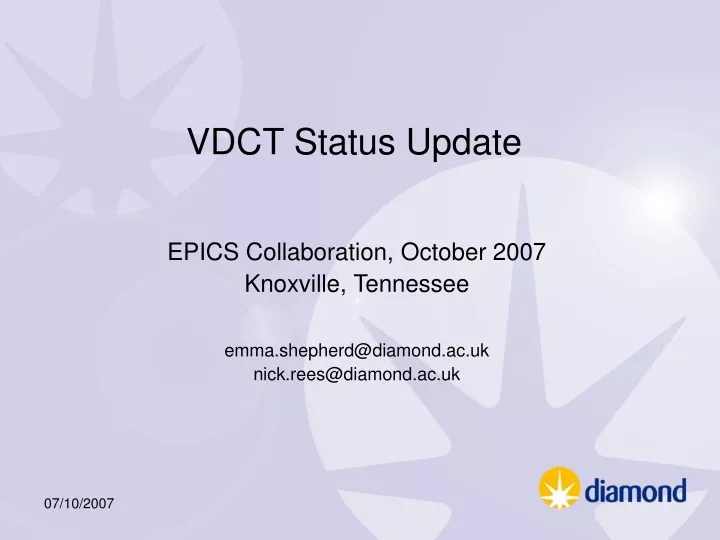 vdct status update