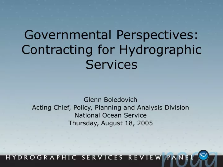 governmental perspectives contracting for hydrographic services