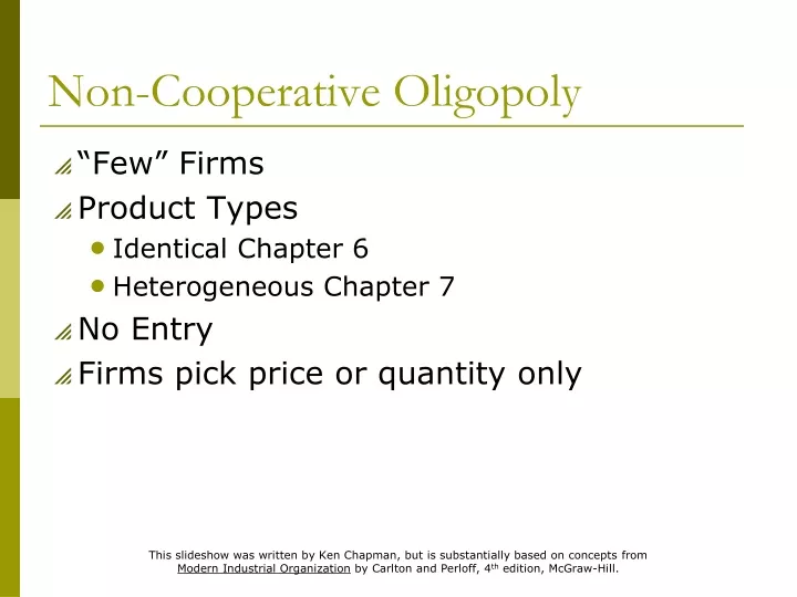 non cooperative oligopoly