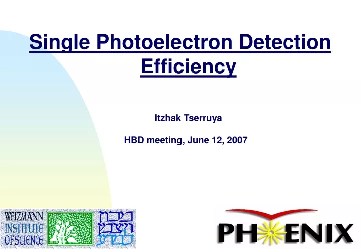 single photoelectron detection efficiency