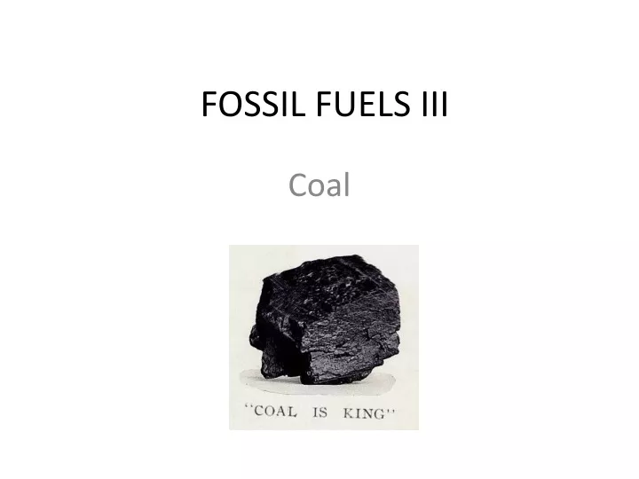 fossil fuels iii