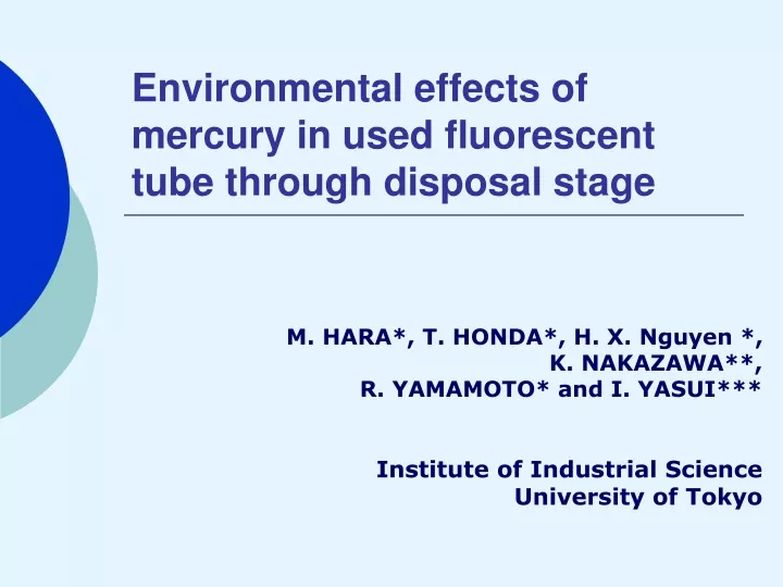 environmental effects of mercury in used fluorescent tube through disposal stage