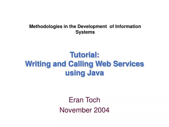 tutorial writing and calling web services using java