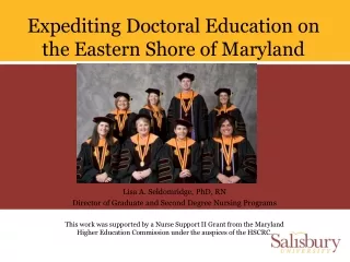 Expediting Doctoral Education on the Eastern Shore of Maryland