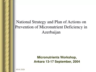 Micronutrients Workshop, Ankara 13-17 September, 2004
