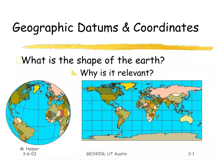geographic datums coordinates