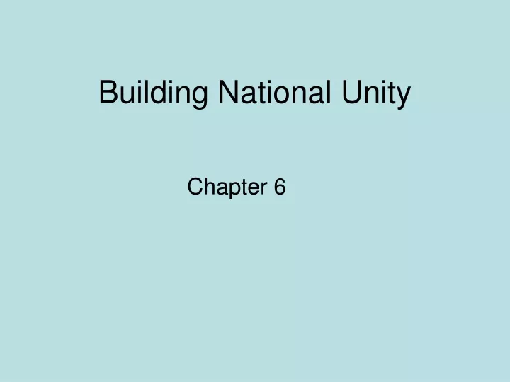 building national unity