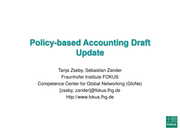 policy based accounting draft update