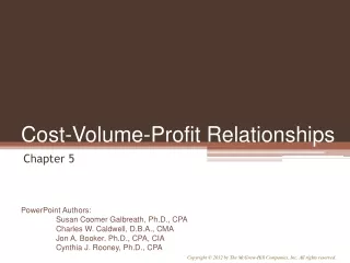 cost volume profit relationships