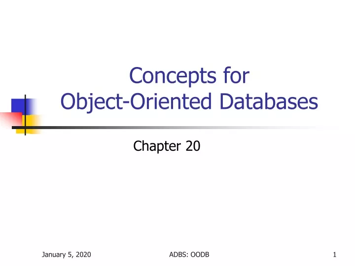 concepts for object oriented databases