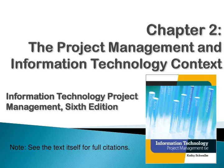 chapter 2 the project management and information technology context