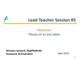 Lead Teacher Session #5