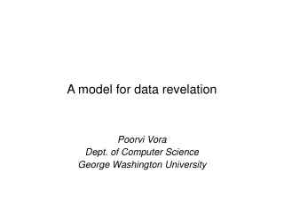 A model for data revelation