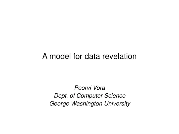 a model for data revelation