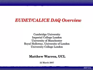 EUDET/CALICE DAQ Overview
