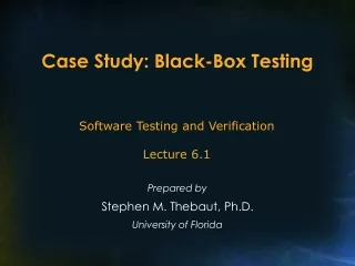 Case Study: Black-Box Testing