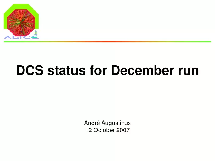 dcs status for december run