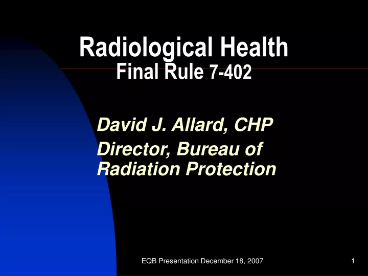 radiological health final rule 7 402