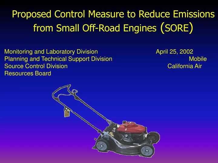 proposed control measure to reduce emissions from