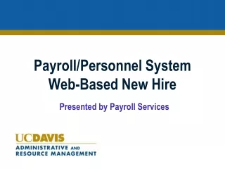 Payroll/Personnel System  Web-Based New Hire