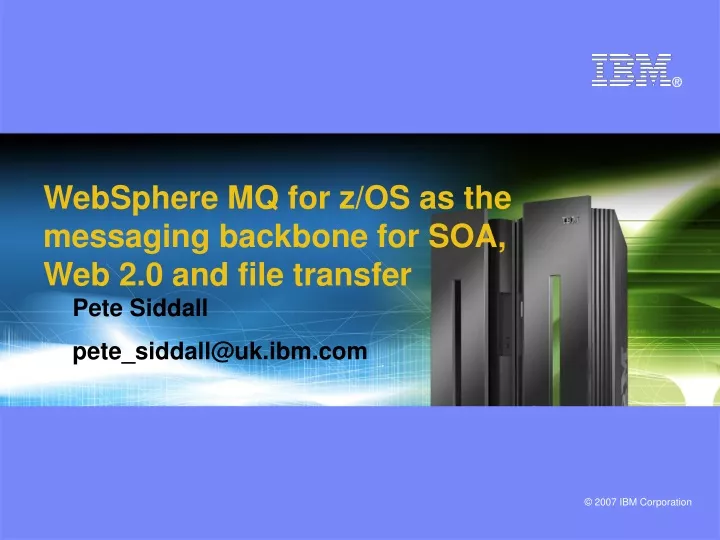 websphere mq for z os as the messaging backbone