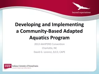 Developing and Implementing  a Community-Based Adapted Aquatics Program