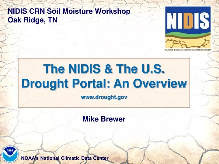 nidis crn soil moisture workshop oak ridge tn