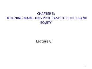 CHAPTER 5:  DESIGNING MARKETING PROGRAMS TO BUILD BRAND EQUITY