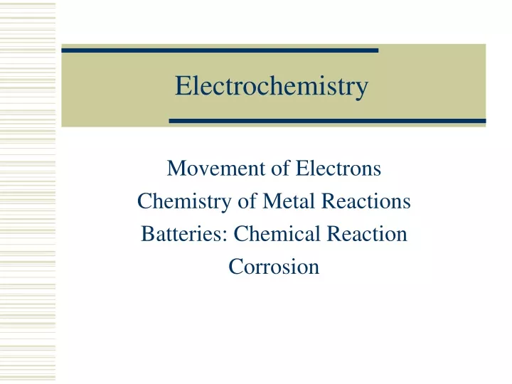 electrochemistry