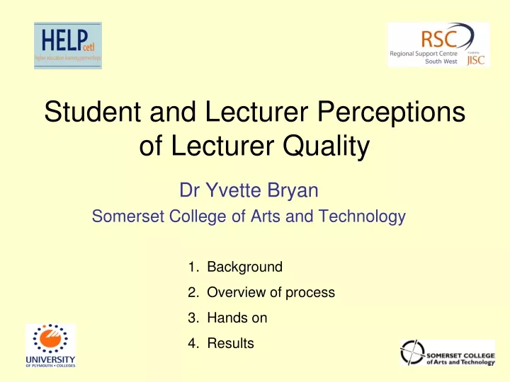 student and lecturer perceptions of lecturer quality