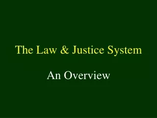 The Law &amp; Justice System