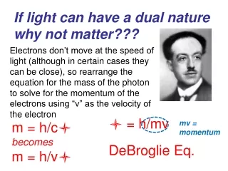 m = h/c l becomes m = h/ v l