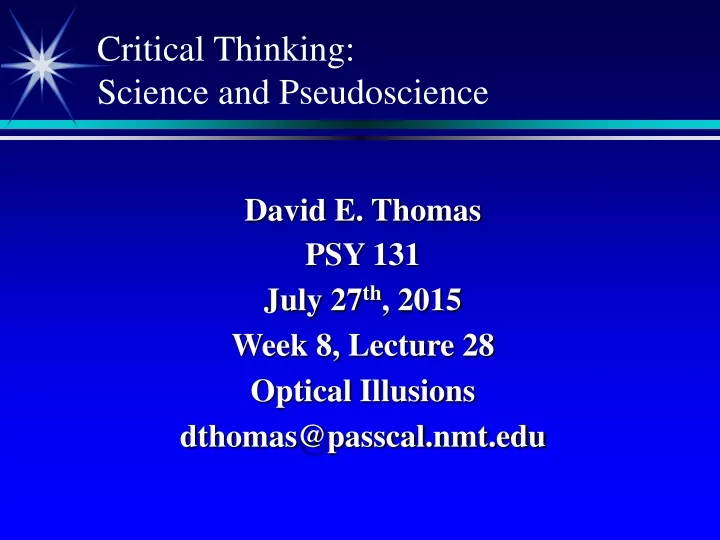 critical thinking science and pseudoscience