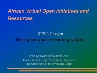 African Virtual Open Initiatives and Resources