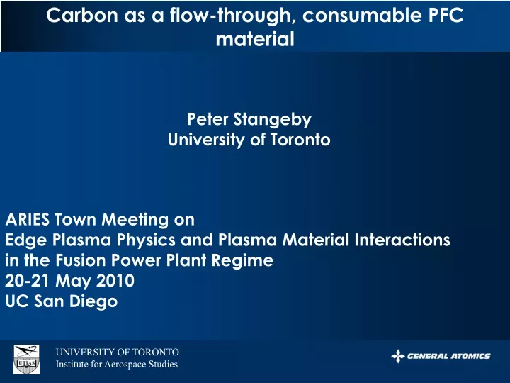 carbon as a flow through consumable pfc material