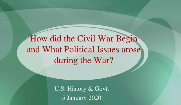 how did the civil war begin and what political issues arose during the war