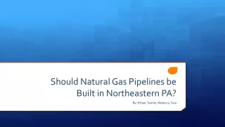 Should Natural Gas Pipelines be Built in Northeastern PA?